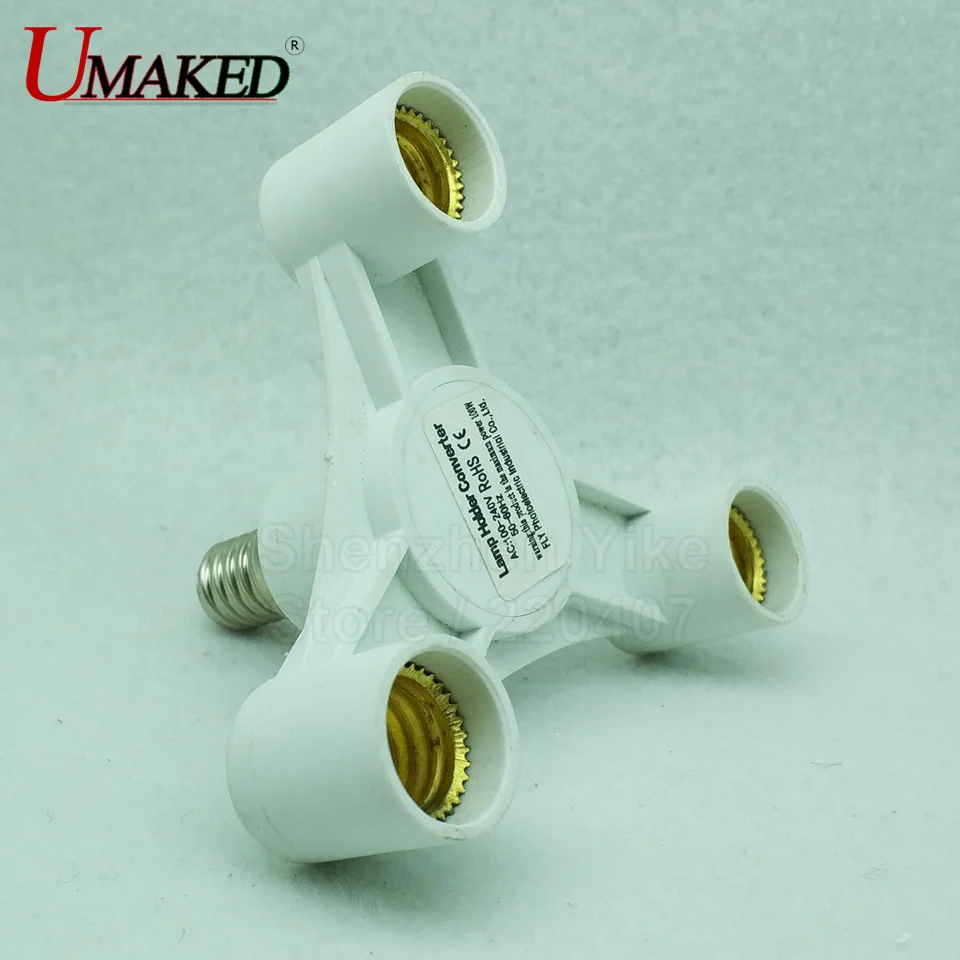 

E14 to 3 heads E14 lamp base Light Lamp Bulbs Adapter Converter E14 Lamp Adapter lamp holder E27 to 3 heads E14 available