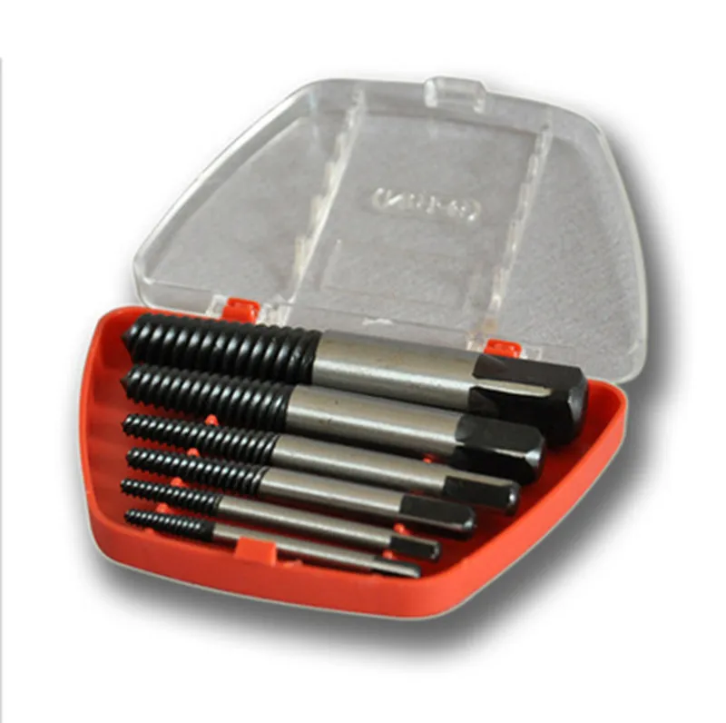 

1 box for 6 piece screw Extractors Damaged Broken Removal Tool Used in Removing the Damaged Bolts Drill Bits Ball Head Extractor