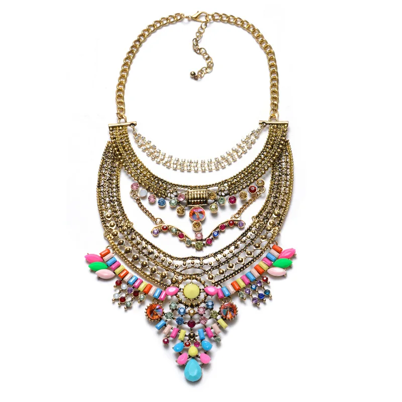Винтажное ожерелье PPG & PGG золотого цвета с яркими кристаллами|fashion necklace|necklace