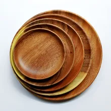 Teller Teller Küche Japan Stil Akazienholz Runde Frucht Cookies Dessert Exquisite Geschirr Serie Abendessen Tee-untertassen Multi-größe