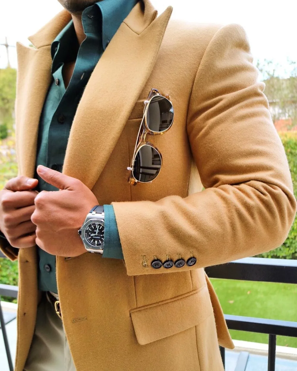 2019-Brun-Costume-Veste-Pour-Hommes-Loisirs-Laine-Tweed-Balzer-Formelle-Revers-Cran-Affaires-Slim-Fit
