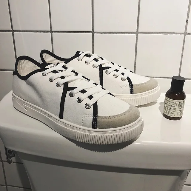 Buy New Casual Shoes Men Low Lace up Canvas Shoes