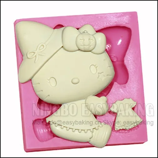 

Cute Lovely Hello Kitty Shape Silicone 3D Mold Cookware Dining Bar Non-Stick Cake Decorating Fondant Mould Cake Tools