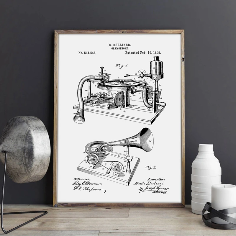 Gramophone painting Home Wall Decor