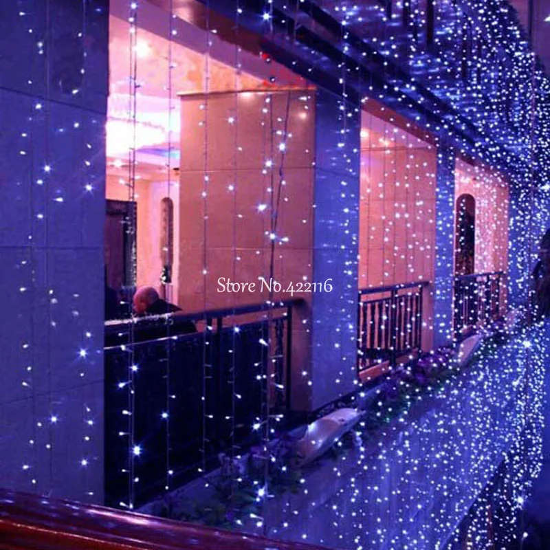  8x3m 8x4m LED Icicle Curtain String Fairy Lights Christmas Holiday Lights Garlands For Wedding/Part - 32797583156