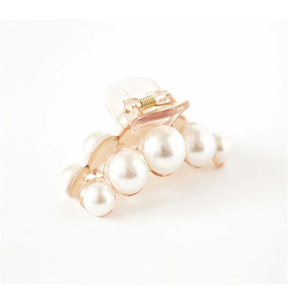 Luxury Pearls Hairpins Hair Ornaments Trendy Hair Clip Shiny Rhinestone Crab Hair Claws For Women Girl Accessories Headwear 1 PC