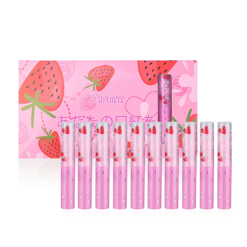

10pcs/set Lip balm Strawberry Magic Temperature Changed Color Lip Balm Pink Color Moisturizer Nutritious Lipstick Makeup