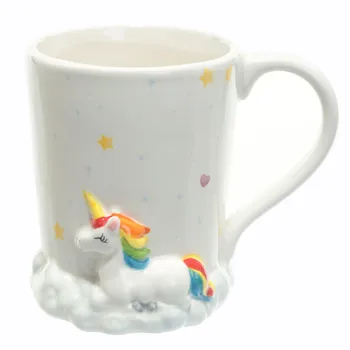 

1Piece Cute Quirky Rainbow Clouds Unicorn Mug I Dont Believe In Humans Coffee Cup Magical Fly Horse Tea Cup