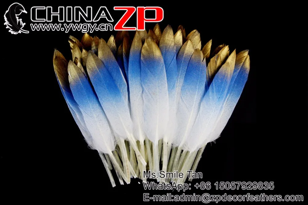 10 Turquoise Blue Hand Painted Duck Feathers (1)
