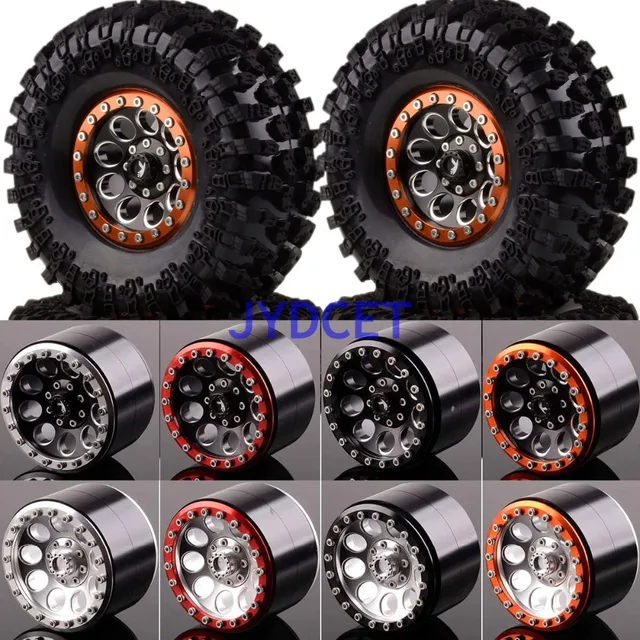 Best Price 4pcs 2020-3021 Aluminum 2.2" Beadlock Wheel Rim & Super Swamper Rocks Tyre For RC 1/10 Model Axial Traxxas HPI
