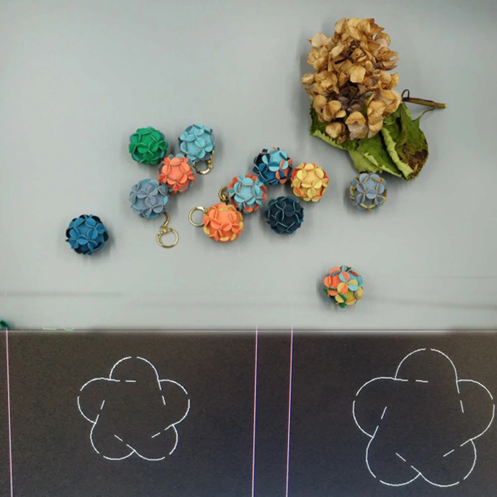 

leather craft template cutter flower ball die cutting knife mould leather hole punches tool set deri el aletleri