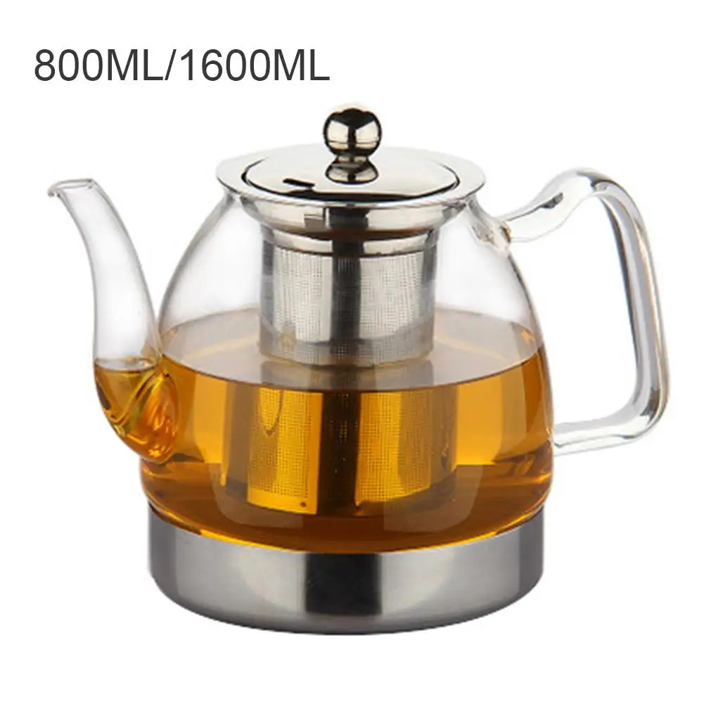 Buy Heat Resistant Glass Stainless Steel Teapot Black