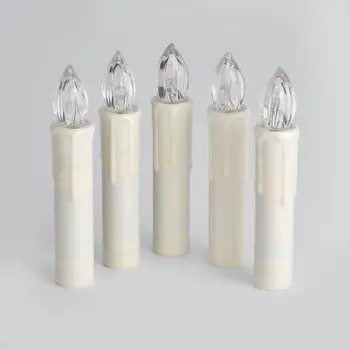 

LED Flameless Taper Ivory Candles with Remote and Removable Clips Christmas Tree Candles Decor Set of 12