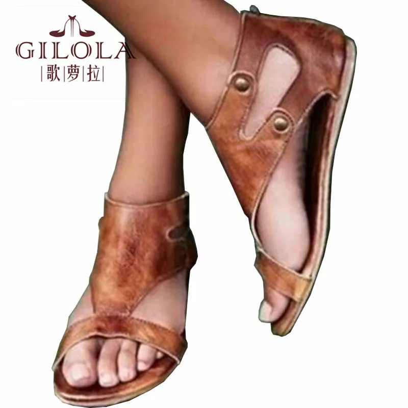 

New Flat Sexy Women Sandals Black Gladiator Comfortable Ladies Spring Summer Shoes Woman Flats Beach Shoes #Y0659013Q