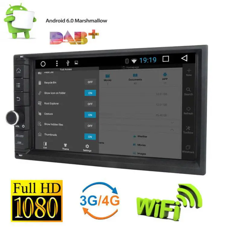Excellent 2Din 7" Android 6.0 Car GPS Navi no DVD Wifi 3G Radio RAM 1GB HeadUnit Bluetooth 1