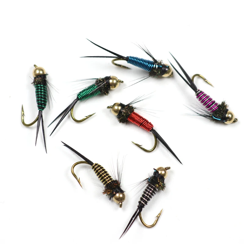 Bimoo 10pcs 12 Copper John Beadhead Nymphs Fly Fishing Lurefishing