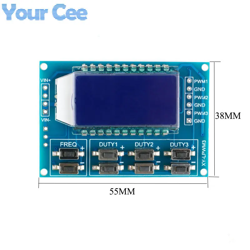 1Hz-150Khz 3-way Signal Generator PWM Board Module Pulse Frequency Duty Cycle Adjustable Module LCD Display Upgraded Version (1)
