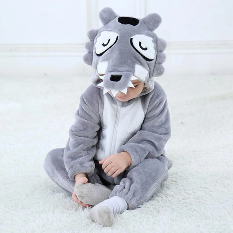 

Baby Animal Grey Golf Kigurumi Pajamas Clothes Newborn Anime Cute Infant Rompers Onesie Cosplay Costume Outfit Hooded Jumpsuit