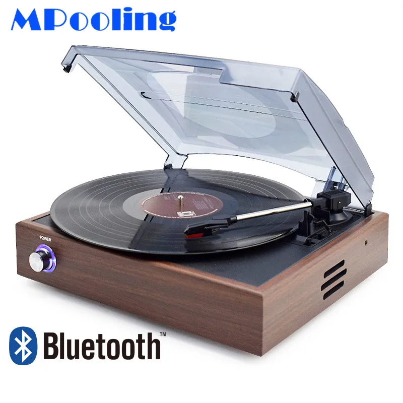 Mpooling Bluetooth виниловый проигрыватель Винтаж проигрыватели игроков W/2 встроенные