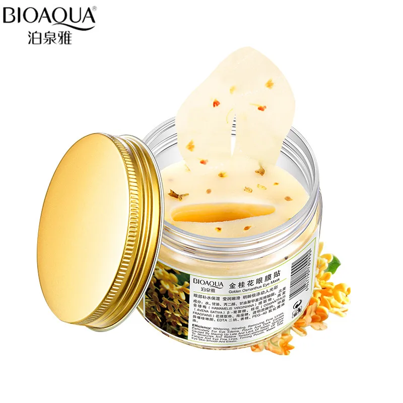 BIOAQUA 80 pcs bottle Gold Osmanthus Eye Mask Women Collagen Gel Whey Protein Face Care Sleep Patches Health Eye Care 2