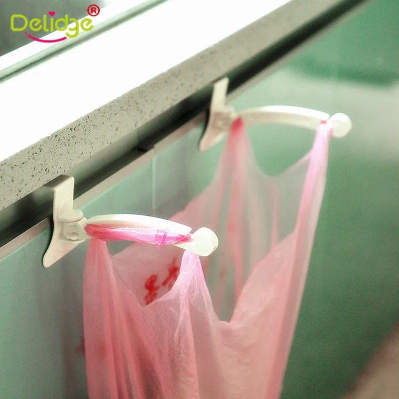 

Delidge 2pcs/set Cabinet Plastic Hook Frame Portable Foldable Rack Disposable Bag Clips Garbage Cleanup Kitchen Storage Tool