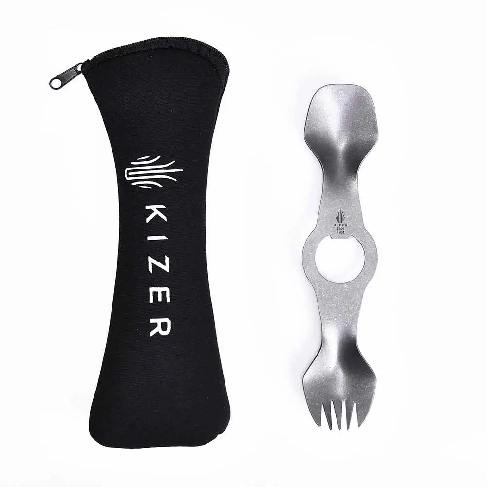 

Kizer 100% pure titanium spork T306 outdoor camping fork titanium spoon hiking picnic survival outdoor tableware fork utensil
