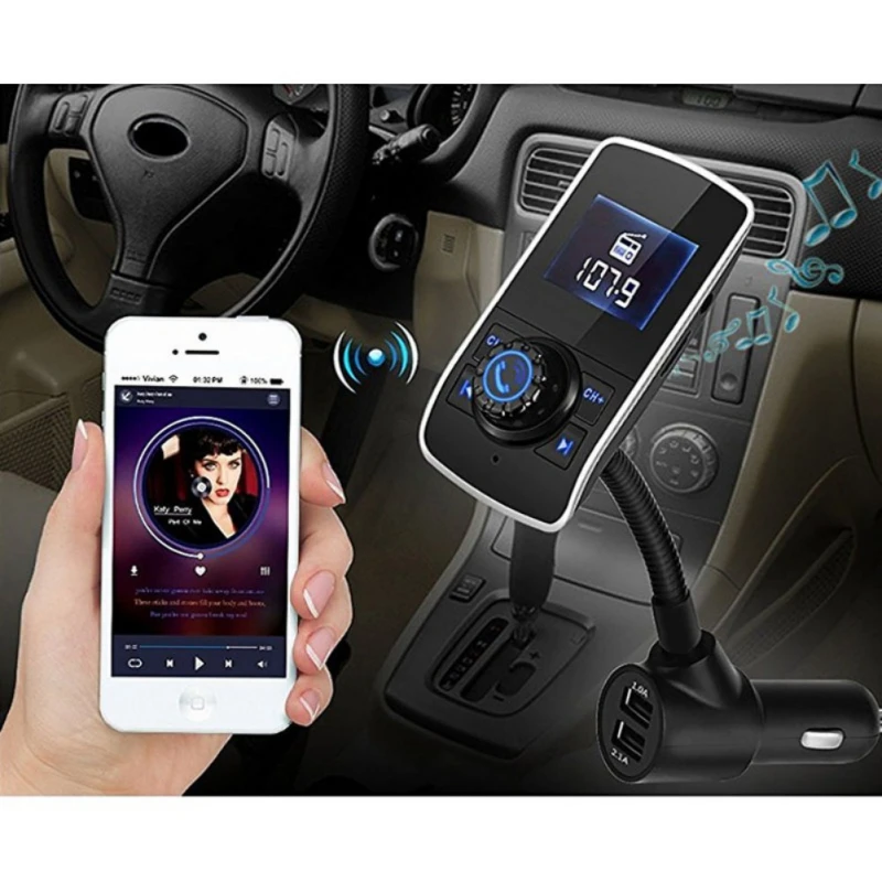 Беспроводной FM передатчик Автомобильный MP3 плеер со системой Хендс фри и Bluetooth