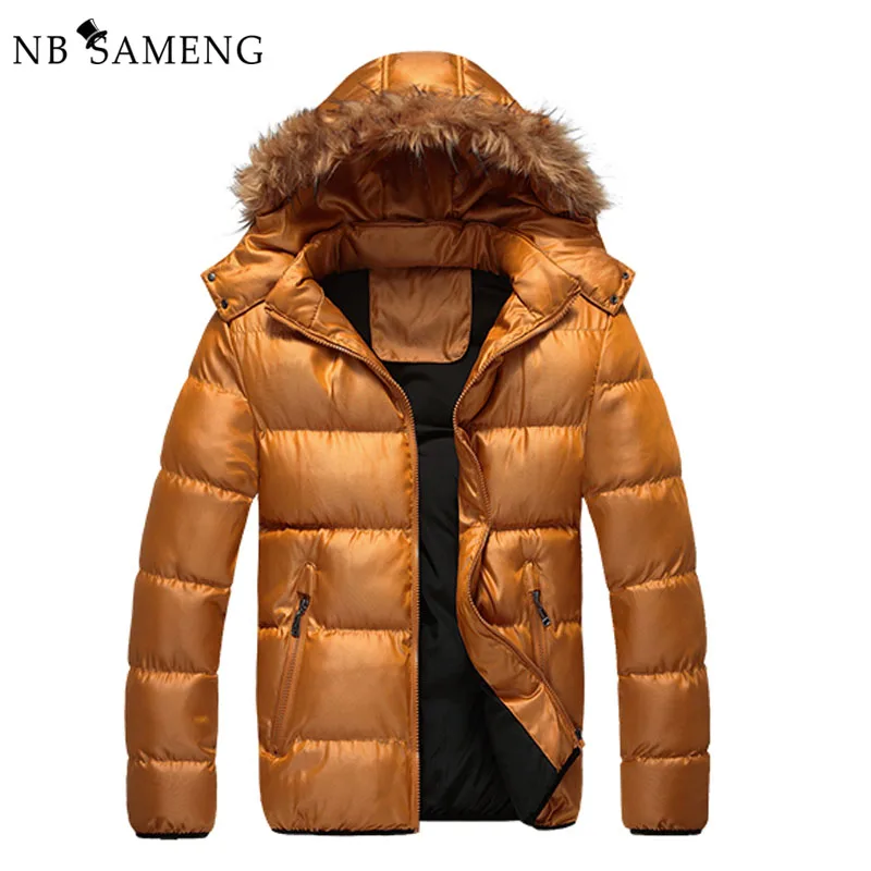 

2016 New Winter Padded Jacket Men Fur Hood Coat Brand Man Clothes Men's Parka Masculino 4 Colors M-3XL NSWT124