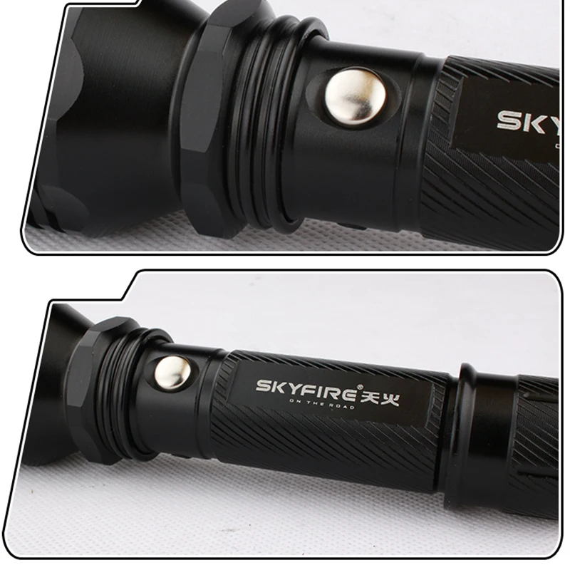 Skyfire тактическая мощный из светодиодов фонарик светодиодный Lanterna поддержки 18650
