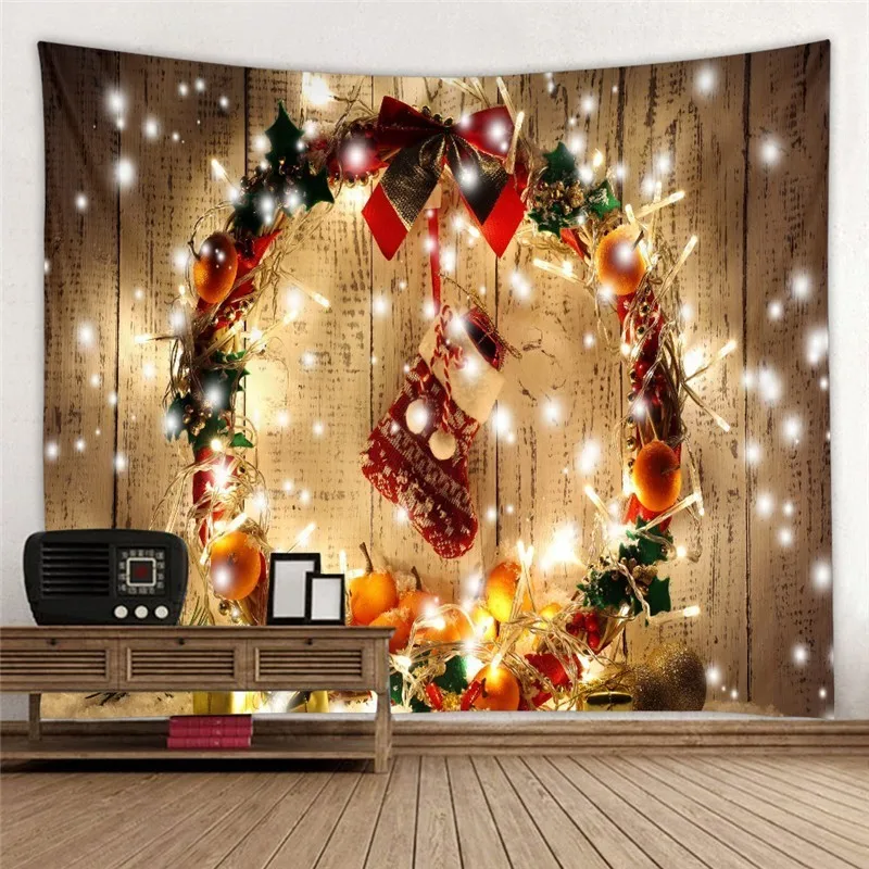 

Wall Hanging Tapestry Christmas Decoration Lamp Socks Wood Tapestry Wall Cloth Dorm Home Headboard Wallpaper Blanket Wall Carpet