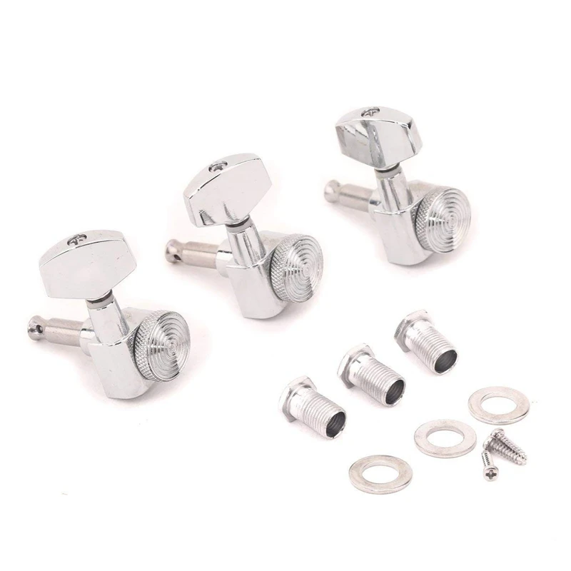 

3x3 sealed mechanics with automatic locking, standard button with Thread surface for acoustic and electric guitar