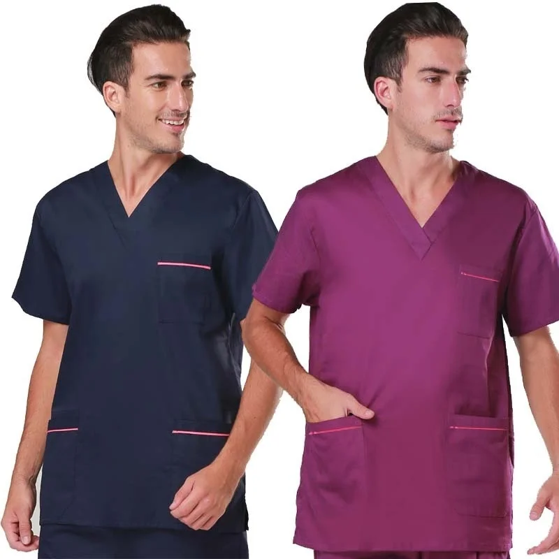 [SET] Men's Fashion Scrubs sets Medical Uniforms Color-blocking Design