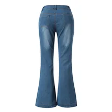 Новые модные джинсы женские осенние эластичные свободные джинсовые повседневные ботинки с карманами Джинсы W306