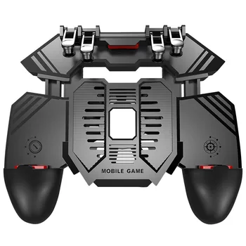 

6 Finger pubg gamepad mobile controller cooling joystick for iphone ios android pubg phone cooler controller with power bank