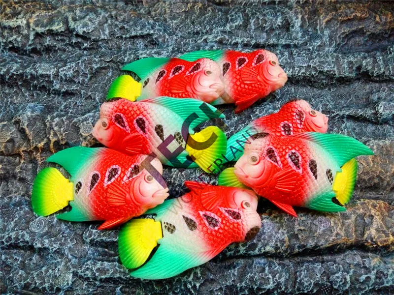 9*5CM Colorful Artificial Non toxic Plastic Flowerhorn Aquarium Fish Tank Decoration Free