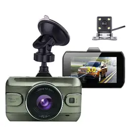 Видеорегистраторы для автомобилей тире Камера 3 дюймов Двойной объектив Видеорегистраторы для автомобилей s Full HD 1080 P видео Регистраторы