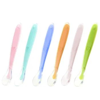 

DHL 1000pcs Baby Spoons Feeding Dishes Spoon Silicone Soup Spoon