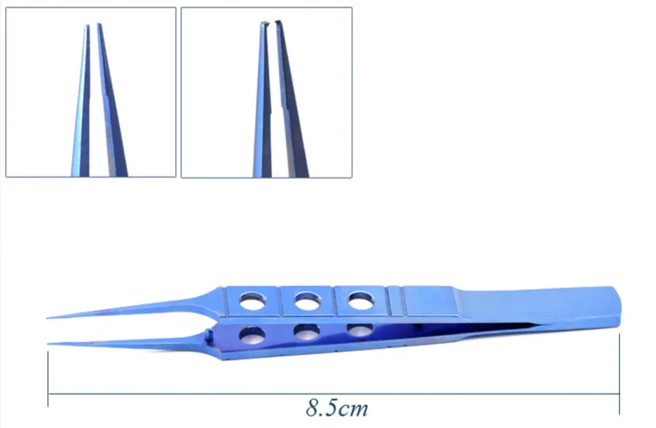Титановый сплав Зуб Пинцет офтальмологический Двойной век Зажимные инструменты 8,5 см/10 см косметический Capsulorhexis Пинцет высокое качество