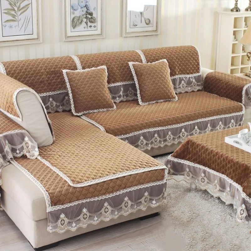 Buy Lace Sofa Cover Plush Slip Resistant Slipcover