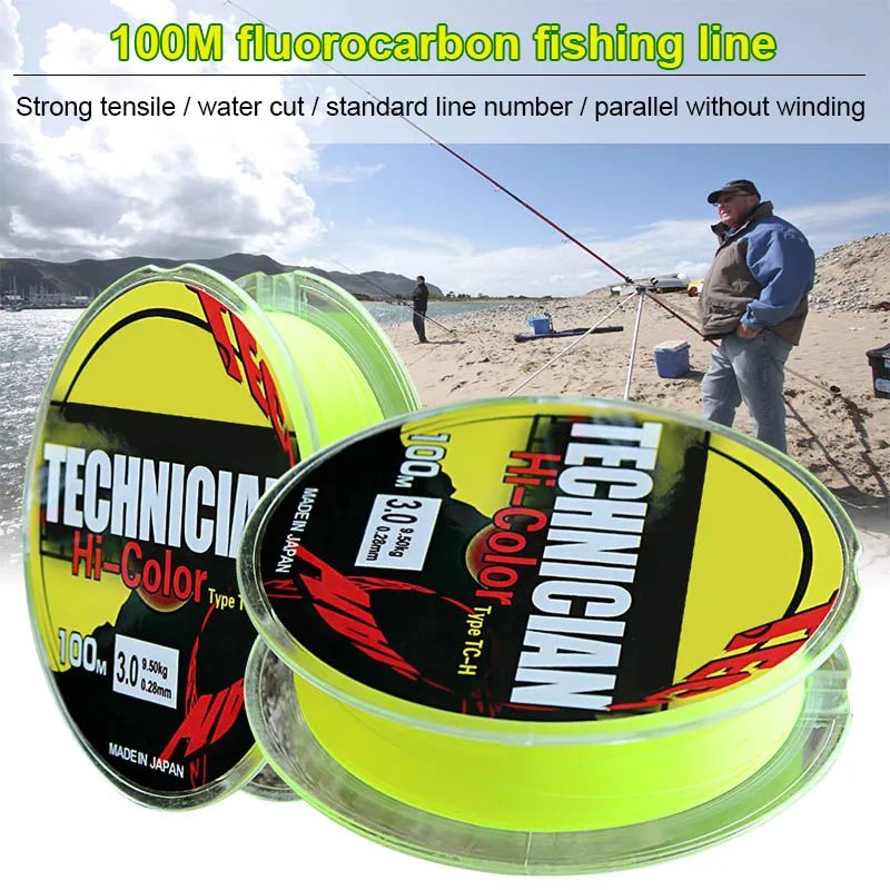 

100m Fluorocarbon Fishing Line 0.2-0.5mm Boat Fly Rock Floating Line Wire MSD-ING