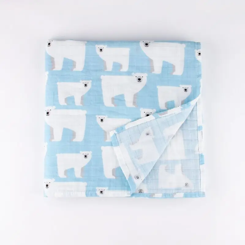 Baby Wrap cotton muslin baby blanket Multifunctional Muslin Newborns Blanket Swaddle Blanket 120*120cm