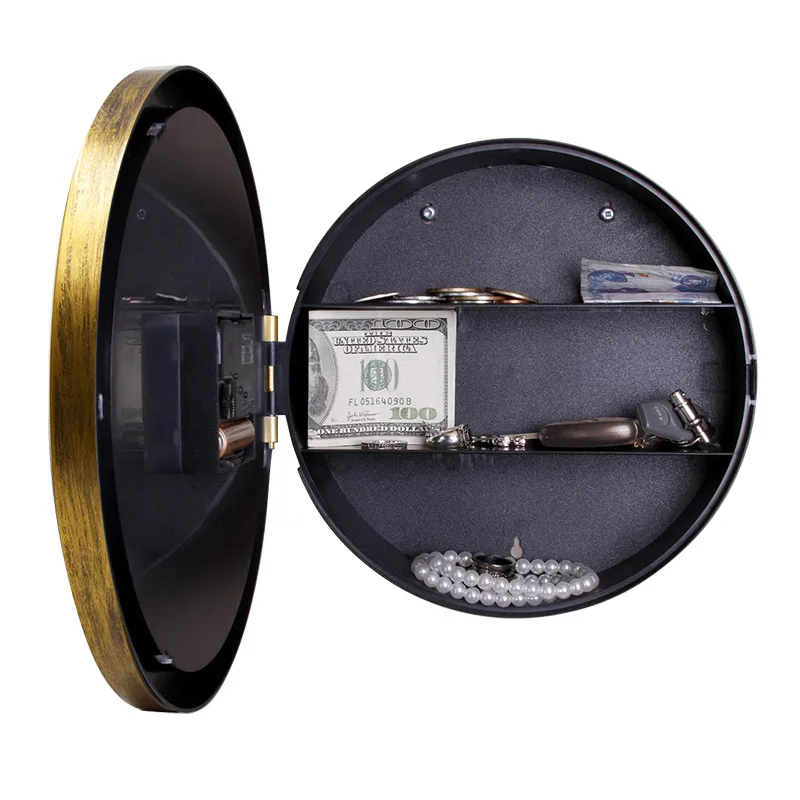 Clock Safe Hidden Wall Secret Jewelry Security Money Cash Compartment Stash Box 