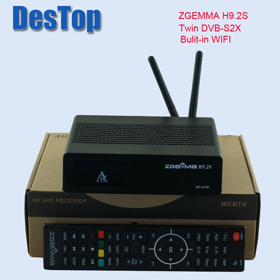 Официальная версия 4 к UHD телеприставка ZGEMMA H9.2S Linux OS DVB-S2X+ S2X Двойные тюнеры HEVC/H.265 декодирование bulit в wifi