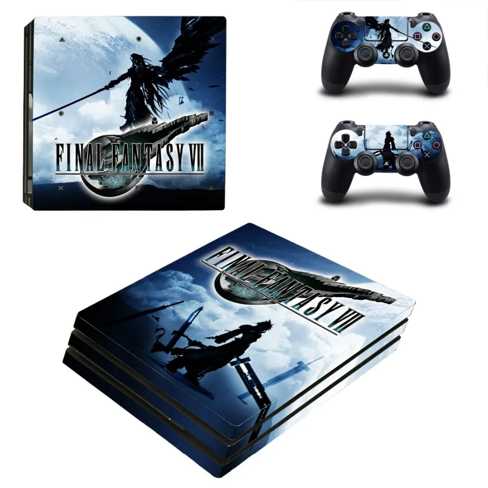 Final Fantasy VII 7 Remake PS4 Pro Skin Sticker Decal for PlayStation 4 Console and 2 Controller PS4 Pro Skin Sticker Vinyl
