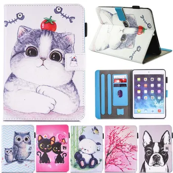 

Cartoon Animal Cat Owl Dog PU Leather Stand Fundas Case for Samsung Galaxy Tab A A6 10.1 2016 T585 T580 T580N Tablet Cover Case