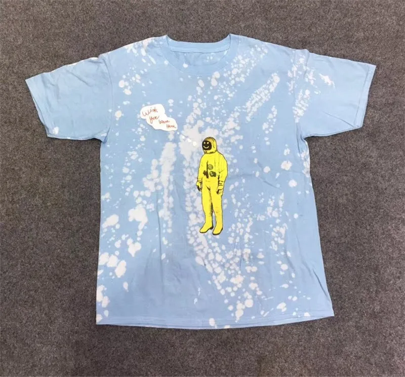 Новая ASTROWORLD Трэвиса Скотта TIE DYE футболка с длинным рукавом для мужчин и женщин 1:1 лучшее качество мода Casaul ASTROWORLD футболки