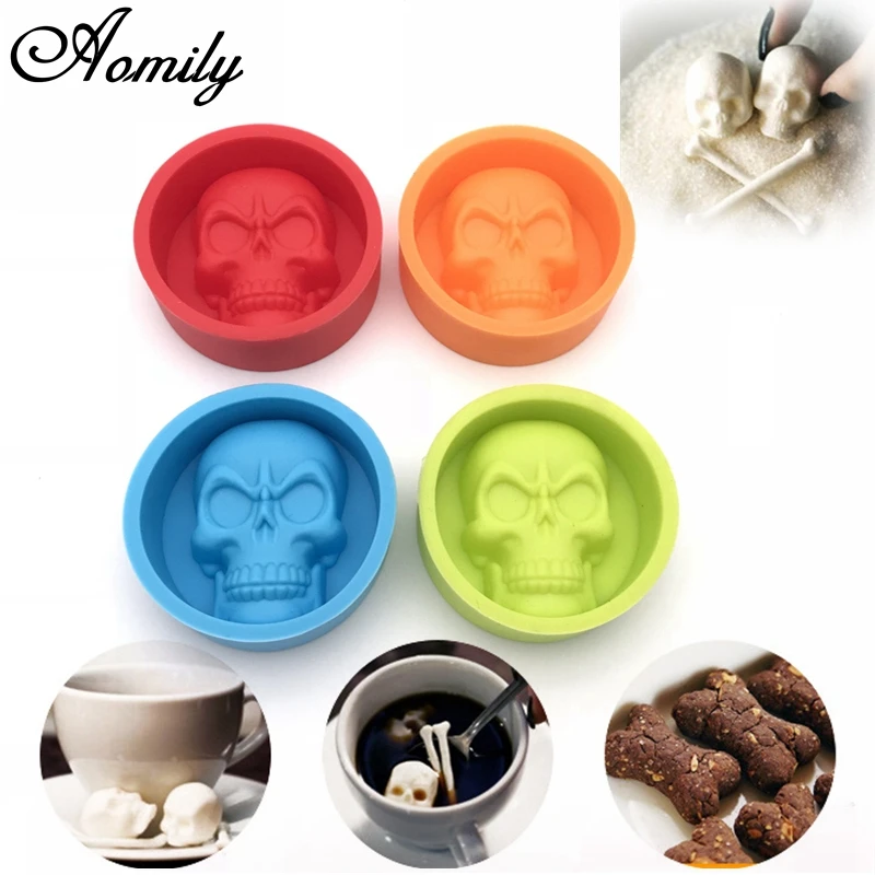 

Aomily 3D Skeleton Form Cake Chocolate Silicone Mold Fondant Cake Tools Sugar Craft Stamp DIY Soap Muffin Cup Ice Cube Mould