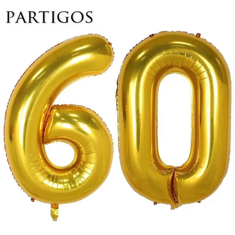 60 Ans D Anniversaire Ballons 40 Helium Noir Or Nombre Chiffres Ballon De Fete Mariage D Helium Gonfler Globos Feuille Metallique Balle Aliexpress