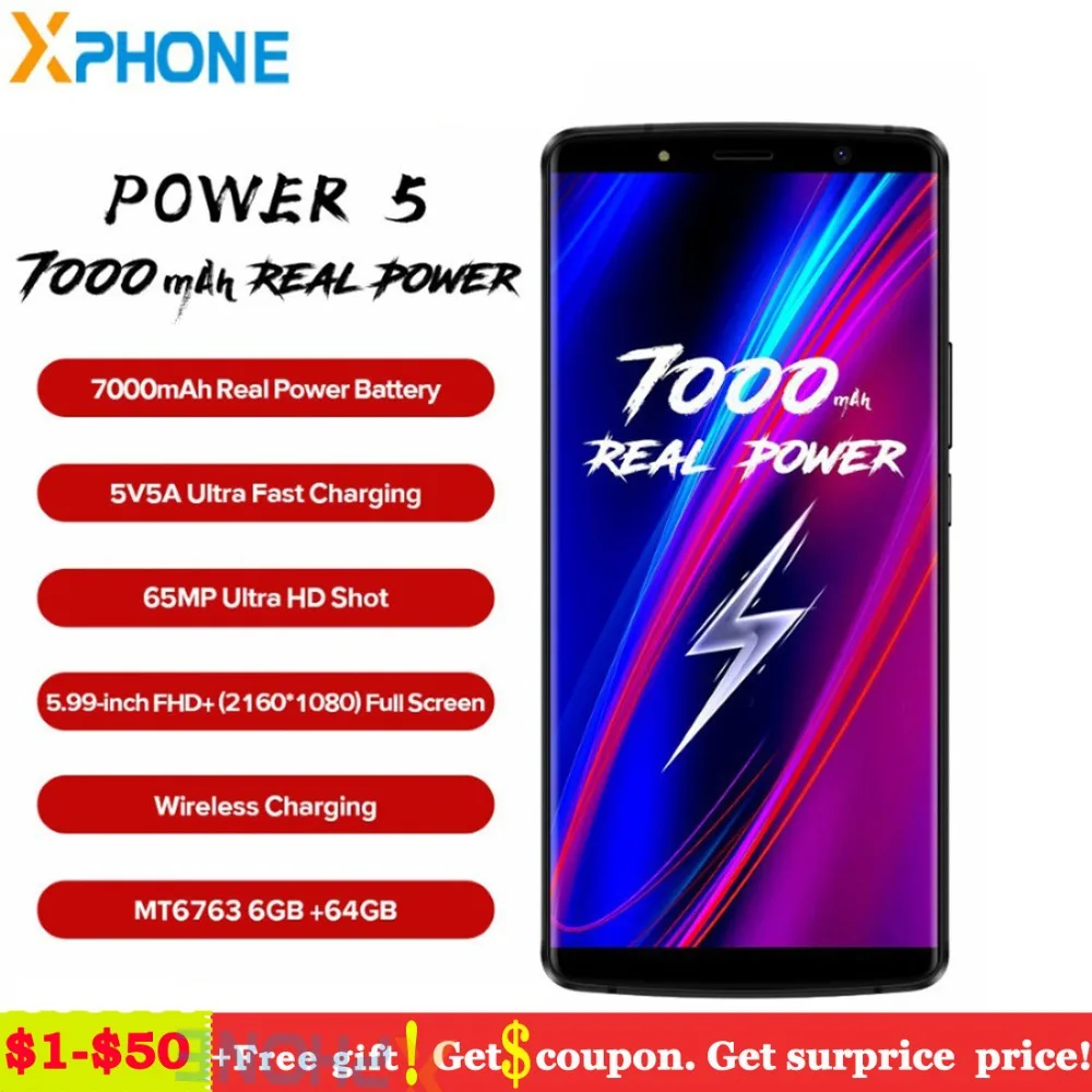LEAGOO Мощность 5 6 Гб 64 Беспроводной заряжать телефон 99 &quotFHD + безрамочный экран с ips