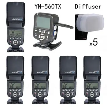 

Yongnuo YN560TX LCD Wireless Flash Controller +5pcs YN560 IV Flash kit For Canon
